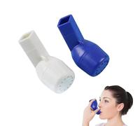 2 pezzi Esercitatore polmonare Esercitatore di Respirazione Portatile Attrezzo per Esercizi Polmonari Migliora capacità polmonare Tosse Dispnea Per respirazione facile polmoni più forti (Blu&bianco)