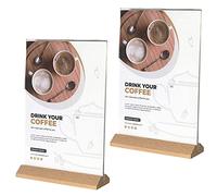 2 Pezzi Espositore per Poster, Supporti per Cartelli, Porta Brochure da Banco, Espositore A5 da Tavolo Plastica Trasparente per Ristoranti, Hotel, Negozio, Ufficio, 15x27cm