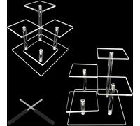 2 Pezzi Espositore Trasparente Alzate di Display Riser Rack per Esposizione O Collezione Organizer Supporto per Cupcake, Profumi,Cosmetici e Artigianato,Scaletta Espositiva per Collezioni