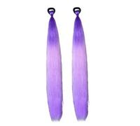 2 pezzi estensioni capelli viola per trecce capelli intrecciati lavanda sfumati sintetici pre allungati con fascia elastica per bambini stile 2 intrecciatura lavanda