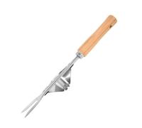 2 Pezzi Estirpatore Manuale in Acciaio Inox con Manico in Legno, Strumento per Rimuovere Erbacce a Mano, Diserbante Sarchiatrice per Radici da Giardino per Erba, Patio, Prato, Terreni Agricoli