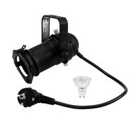 2 pezzi - EUROLITE Proiettore PAR-16 Nero con Lampadina GU-10 LED SMD 7W 6400K