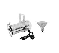 2 pezzi - EUROLITE Spot PAR-30 Argento con Lampadina LED E-27 11W 3000K per Illu