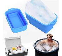2 Pezzi Extra Grande Blocco di Stampo Ghiaccio, Produce 7,2 kg Cubetti Ghiaccio Grandi, Pieghevole e Riutilizzabile Stampi in Silicone per Ghiaccio per Bagno di Ghiaccio Vasca da Bagno