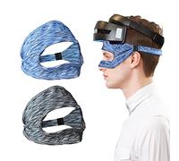 2 Pezzi Eye Mask VR Face Cover Fascia Saldatore Regolabile per Oculus Quest 2 Go HTC PS VR Giochi - Sweat Band Umidità (Blu + Grigio)