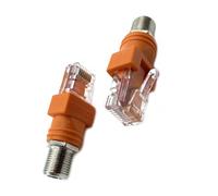 2 Pezzi F femmina a RJ45 connettore, RF coassiale adattatore cavo RJ45 connettore a F femmina RF a RJ45 convertitore adattatore connettore dritto RJ45 a RF connettore convertitore convertitore