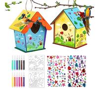 2 pezzi fai da te piccola casetta per uccelli in legno, set creativi, casetta per uccelli da dipingere, fai da te per bambini, creativi per ragazze, regalo per ragazzi e ragazze