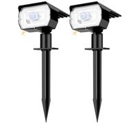 2 Pezzi Faretti Solari da Giardino con Sensore di Movimento [56LED/3 Modes]