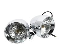 2 Pezzi Faretto Retrò a Proiettile 12v 10w, Argento, Plastica | Installazione Plug And Play, Fascio Regolabile, Protezione Polvere, per Veicoli a Due Ruote e Atv su Strade Bagnate