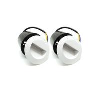 2 Pezzi Faretto Segnapasso Bianco 3W Rotondo LED Da Muro Giardino Parete [EEK: A]
