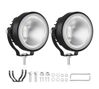 2 Pezzi Fari da Lavoro LED 60W 4 Pollici Rotondi, DC 12V-24V Faro Proiettore IP68 Impermeabile, Luci Ausiliarie per Trattore, Mezzi Edili, Camion, Escavatore, Atomizzatori Agricoli
