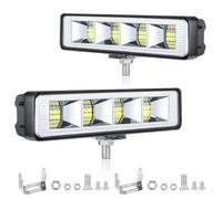 2 Pezzi Faro da Lavoro LED 25W 12V 24V, 2500LM Faretto di Retromarcia Luce Diffusa (Flood), IP65 Impermeabile Barra LED Fuoristrada per Trattore, Escavatore, Furgone, Pickup, 4x4, ATV (Bianco, 6500K)