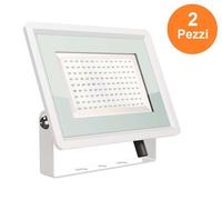 2 PEZZI FARO LED ESTERNO SMD 100W SLIM IP65 ILLUMINAZIONE PER ESTERNO BIANCO [EEK: F]
