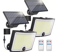 2 Pezzi Faro LED Faretto Lampada Solare da Esterno con Sensore di Movimento
