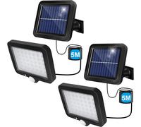 2 PEZZI FARO LED IMPERMEABILE FARETTO ESTERNO CON PANNELLO SOLARE 30W FARI LUCE