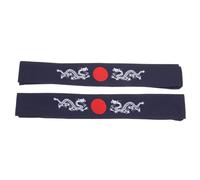 2 Pezzi Fasce Frontali Samurai Giapponesi Karate Accessori Blu | Esercizi e Lavaggio del Viso, Assorbono Sudore, Fissano i Chioma, Stile Raffinato