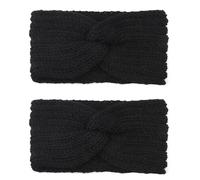2 Pezzi Fascia Capelli Donna,fascia invernale,Fasce per Capelli Invernale,Capelli Maglia Tenere,Fascia Capelli Elastica versatile per inverno(nero)