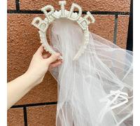 2 pezzi Fascia per capelli corona di perle per la sposa, decorazione per matrimonio, doccia nuziale, addio al nubilato, festa della futura sposa, accessori di alta qualità Tagli UnicaColore unicoPolie