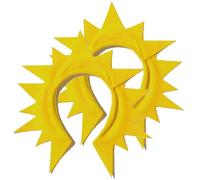 2 Pezzi Fascia per Capelli da Sole 9x11 Pollici Oro Giallo Accattivante Copricapo da Sole Accessorio per Capelli in Tessuto Non Tessuto per Bambini Festa Cosplay, Natale, Halloween, Fascia per Cape