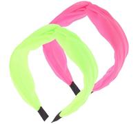 2 Pezzi Fascia per Chioma Fluorescente Annodata | Stile Vintage e Retrò, Effetto Luminoso nel Buio, per Spettacoli e Feste a Tema Anni 80 e 90