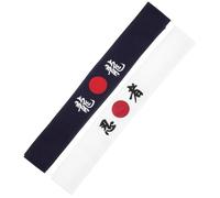 2 Pezzi Fascia per Chioma Stile Giapponese per Karate e Allenamento | Tessuto, Assorbe il Sudore sulla Fronte, Resta Ferma, Adatta a Cosplay ed Eventi, Accessorio Costume