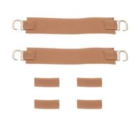 2 Pezzi Fascia Posteriore per Sabot e Stivali, Marrone, Regolabile | Ganci in Ferro, Fascia Elastica Robusta, Fibbia in Metallo, Fissaggio Rapido, Stabilità su Neve e Strade Scivolose
