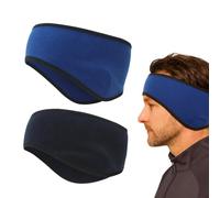 2 Pezzi Fascia Protettiva per Orecchie in Pile, Antivento e Termica, Doppio Strato per Attività all'Aperto, Corsa, Jogging, Escursionismo, Yoga, Sci, Ciclismo, Unisex (Nero & Verde Smeraldo)