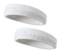 2 Pezzi Fascia Sportiva Capelli Uomo e Donna Fascia,Cotone Fascia per Capelli,Fascia per Capelli Elastico,Antiscivolo, traspiranti, Morbido e confortevole,per attività all'aria aperta (Bianco)