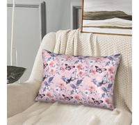 2 Pezzi Federe Copricuscini Elegant Flowers And Butterflies Print Copri Cuscini Moda Morbido Quadrato Federa, per Auto, Stanza, Sedia, 40X60Cm