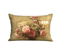 2 Pezzi Federe Copricuscini Shabby Chic Rosa Tenue Fodere Cuscini Decorazioni Copri Cuscini con Cerniera Invisibile Divano Copricuscini, per Divano, Auto, 60x40cm