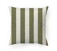 2 pezzi Federe per cuscini a righe verde oliva, decorazione per la casa minimalista moderna, stampa su un lato, chiusura con cerniera, lavabili in lavatrice, adatte per divano, camera da letto, balcon