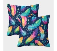 2 Pezzi Federe Per Cuscini Colore Feathers Decorativi Fodere Copricuscino Fiore Stella Con Chiusura Lampo Nascosta Per Soggiorno Giardino Interno O Esterno 40x40cm