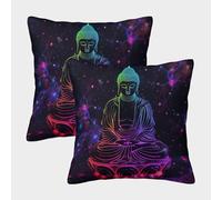 2 Pezzi Federe Per Cuscino Buddha Morbida Fodere Copricuscino CRossoenze religiose Con Chiusura Lampo Nascosta Per Letto, Divano, Salotto 40x40cm