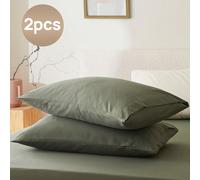 2 pezzi Federe super morbide di colore unito, leggere e soffici come una nuvola, con chiusura a busta, certificate Oeko-Tex 60*60,80*80,50*66,50*70,50*75,51*91,66*66,43*63,48*74Colore unicopre washed