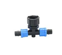 2 Pezzi Femmina da 1/2 3/4 a 16 mm, connettore a T for Nastro gocciolante, divisore d'Acqua a 2 Vie for irrigazione a Nastro gocciolante for Serra(1I2)