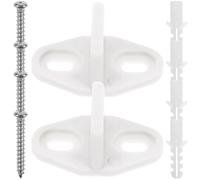 2 Pezzi Ferma Porta Scorrevole Guida Terra per Stabile, Bianco | Guida per Porte Scorrevoli e Barn Door, Acciaio al Carbonio Pom, Installazione Semplice, Stile Classico