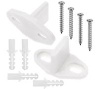 2 Pezzi Ferma Porta Scorrevole per a Granaio, Guida Terra Bianco | Acciaio al Carbonio e Pom, Meccanismo Pratico e Stabile, Accessorio Versatile per Porte Scorrevoli