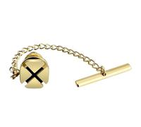 2 pezzi fermacravatta for uomo a quattro foglie con a catena for matrimonio Per Uomo(Gold)