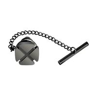 2 pezzi fermacravatta for uomo a quattro foglie con a catena for matrimonio Per Uomo(Grey)