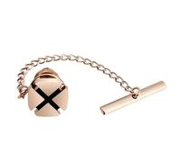 2 pezzi fermacravatta for uomo a quattro foglie con a catena for matrimonio Per Uomo(Rose Gold)