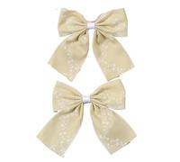 2 pezzi fermagli for capelli con fiocco a forma di fiore, azzurro chiaro, piccola forcina con stampa floreale for ragazze, elegante copricapo, accessori for copricapo(Light yellow)