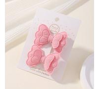 2 pezzi Fermagli per capelli a doppio strato a tinta unita per bambini, fermagli per frangia completa da bebè, love valentine Tagli UnicaPoliestere