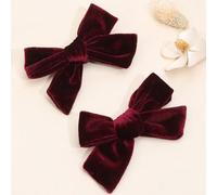 2 pezzi Fermagli per capelli a fiocco in velluto di colori uniti, carini per bambine, adatti per l'autunno/inverno e San Valentino Tagli UnicaPoliestere