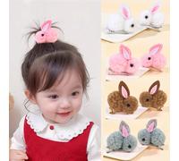 2 pezzi Fermagli per capelli a forma di coniglietto per ragazze, bianchi e rosa, fermagli a coccodrillo a forma di coniglietto, adorabili forcine per capelli a forma di coniglio, accessori per capelli