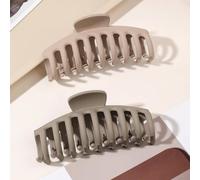 2 pezzi Fermagli per capelli a forma di osso di dinosauro grigio-marrone opaco, pinze per capelli casual, mollette per capelli, accessori per capelli autunno inverno per donne, per outfit da vacanza, 