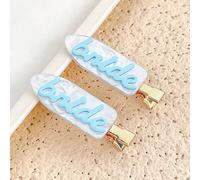 2 pezzi Fermagli per capelli celeste cielo per la sposa - Frangia invisibile senza cuciture e fermagli laterali, denti in plastica antiscivolo, regalo per damigelle, bomboniere per addio al nubilato (
