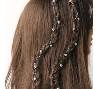 2 pezzi Fermagli per capelli con catena e perle finte argento, stile boho, accessori per capelli, accessori per la testa, mollette per capelli, per scuola, estate, vacanze, viaggi Tagli UnicaColore un