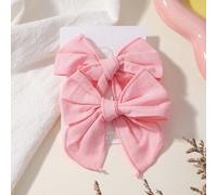 2 pezzi Fermagli per capelli con fiocco e coprialligatore di colore Unito Come accessori per capelli per bambine e ragazze, molletta per ciuffi di capelli, un regalo d'amore per San Valentino Tagli Un
