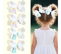 2 pezzi Fermagli per capelli con fiocco e lettere ricamate dalla A alla Z, per ragazze, regalo di moda per bambine, fiocchi per capelli con fermagli, adatti come regalo per festività, feste, scuola An
