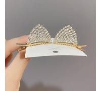 2 pezzi Fermagli per capelli con orecchie di gatto in strass, fermagli superiori carini per donne, accessori per capelli alla moda, design per il ritorno a scuola, decorazione di Ognissanti, look da f